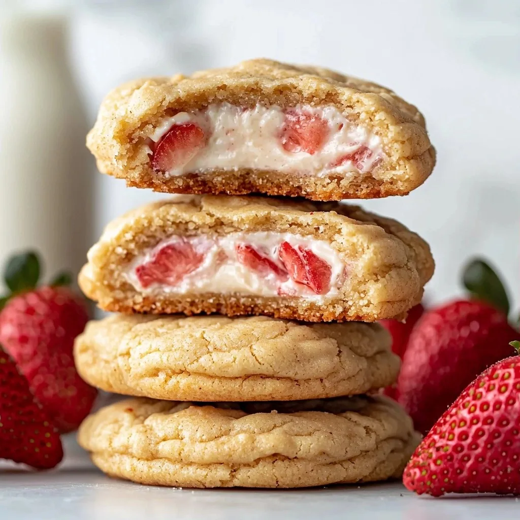 Strawberry Cheesecake Cookies - step by step